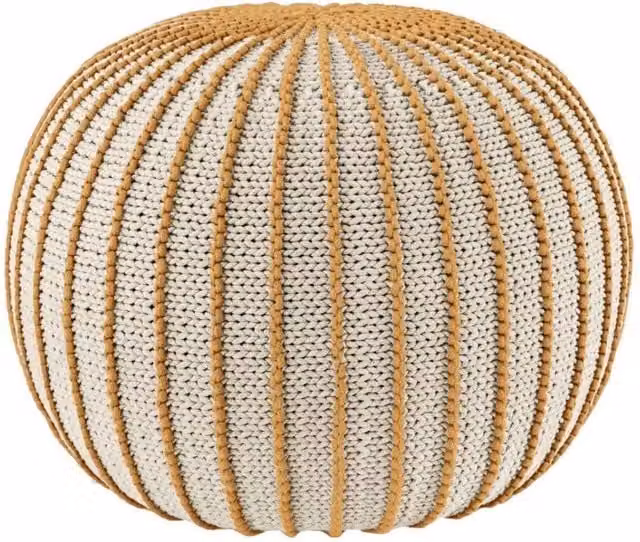 Zuri House Ziggy Knitted Pouffe in Yellow – 1