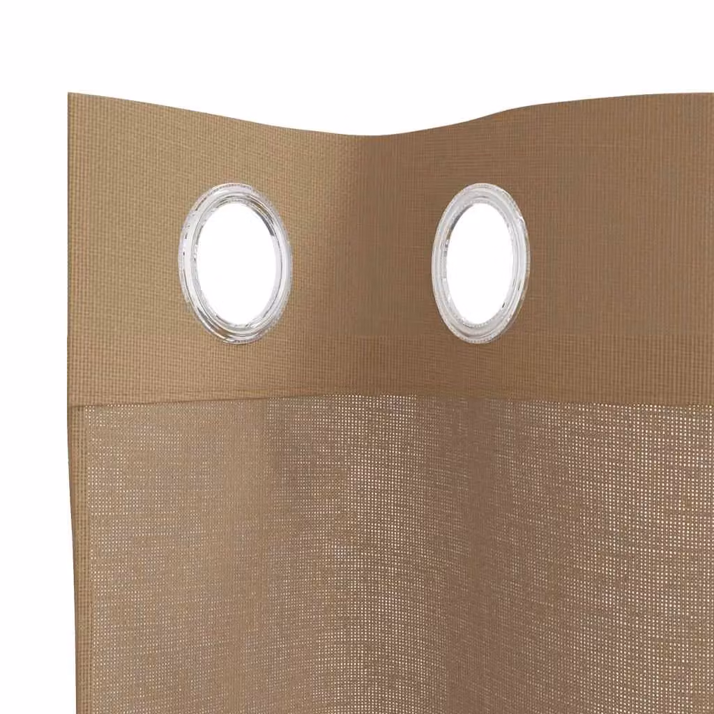Berkfield Home Plain Voile Fabric Panel Curtains with Eyelets, Brown, 2 Pack, H: 245 cm, W: 140 cm – 4