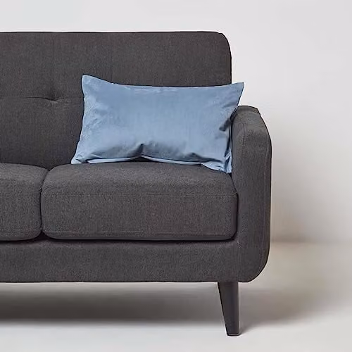 Homescapes Blue Velvet Rectangular Scatter Cushion with Microfibre Insert W: 50 cm, H: 30 cm – 2