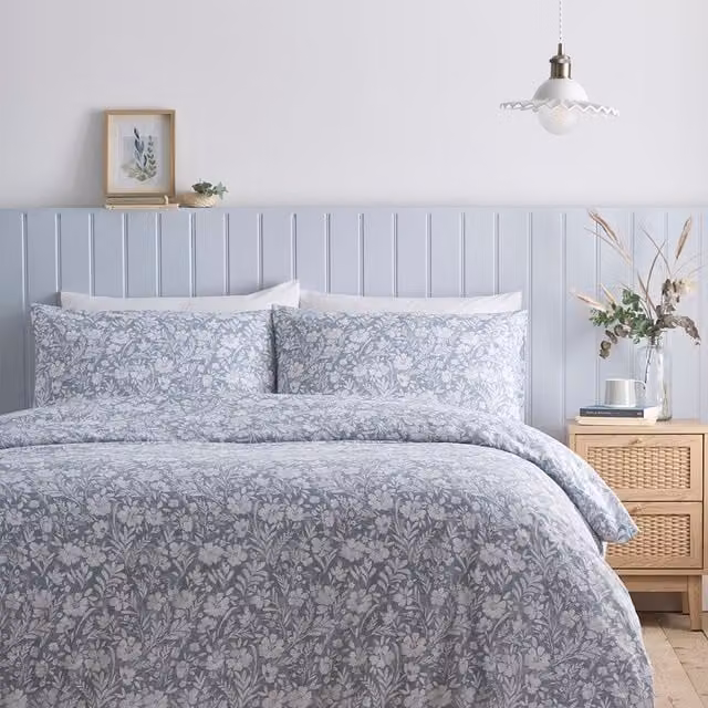 Charlotte Thomas Olivia Floral Duvet Cover and Pillowcase Set, Grey, W: 140 cm, L: 200 cm