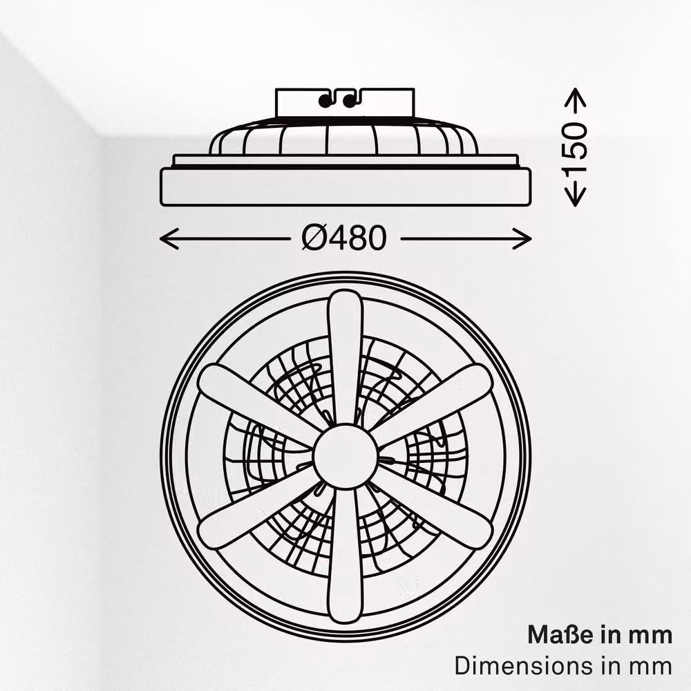 Briloner Black LED Ceiling Fan with Remote Control, Dimmable RGBIC Colour Changing Light and Timer – 9