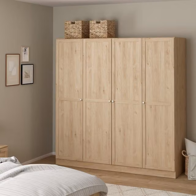 Furniture To Go Jackson 4 Door Wardrobe in Hickory Brown