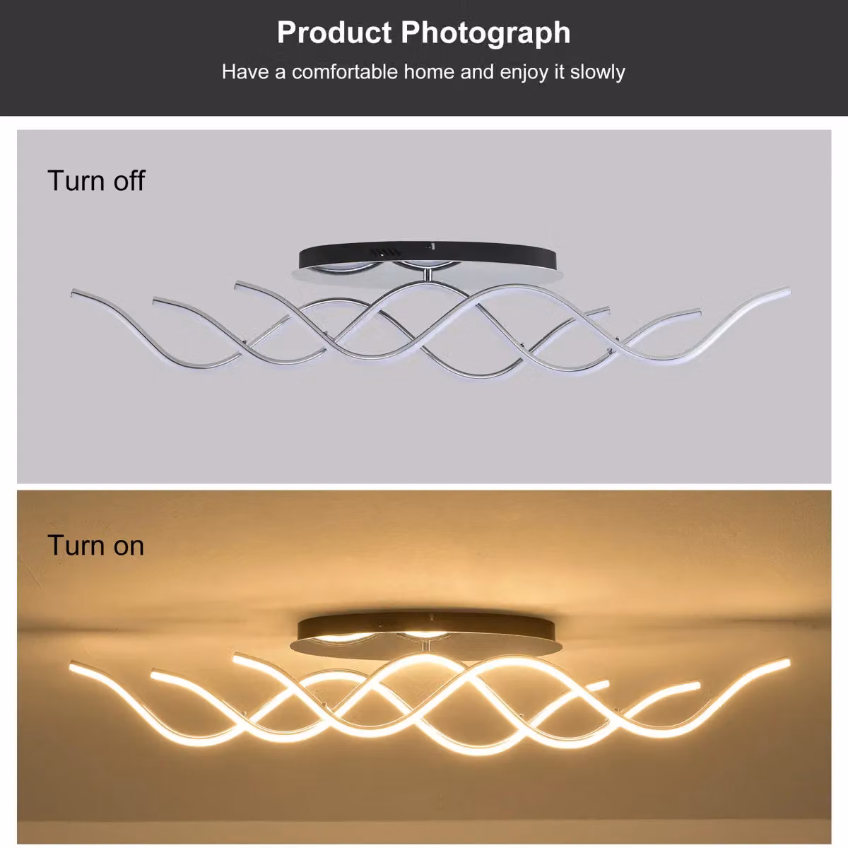 Garwarm 3-Light LED Dimmable Linear Flush Mount Ceiling Light, White, Length: 103 cm – 2
