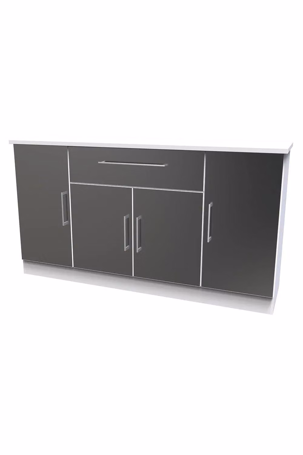 Ready Assembled 2 U Gloucester 4 Door 1 Drawer Wide Unit in Black – 2
