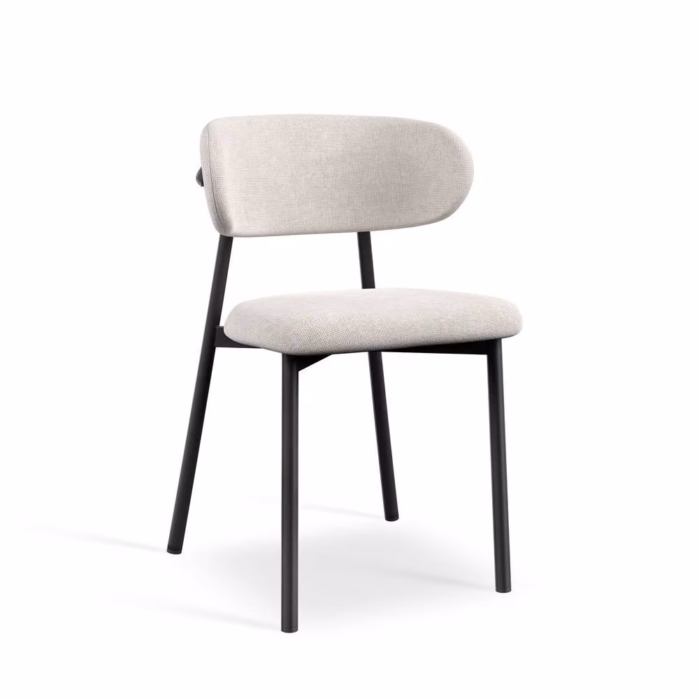 More4Homes Arlo Oak Round Dining Table with Myla Beige Linen Dining Chairs Set of 4, W: 120 cm, H: 75 cm – 2
