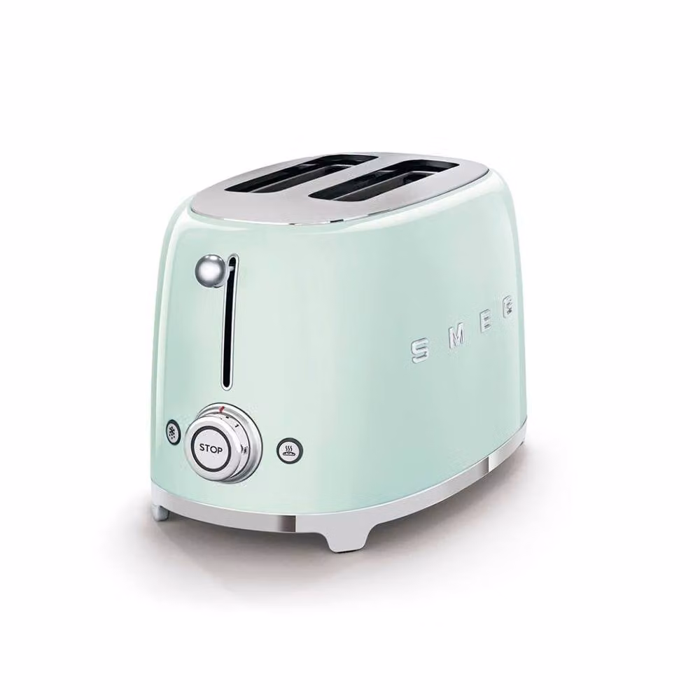 Smeg Variable Kettle and 2 Slice Toaster Set in Light Green with Stainless Steel Accents – 1