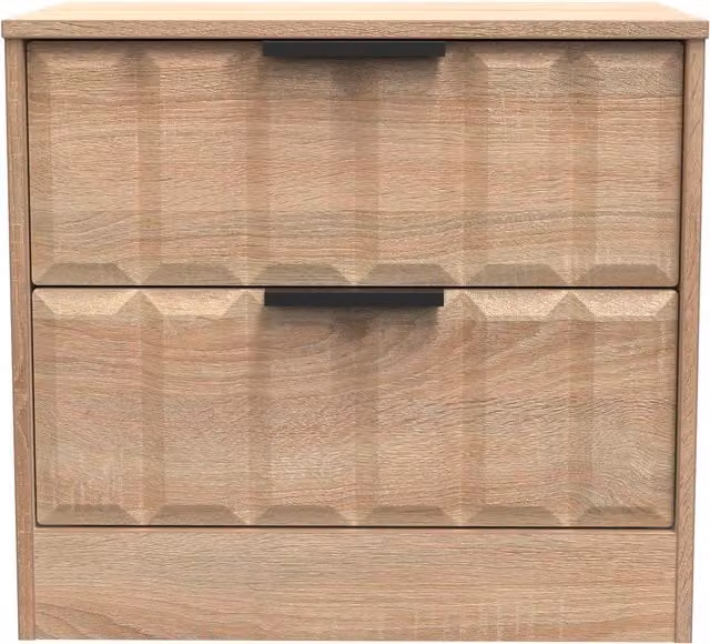 Ready Assembled 2 U Seattle 2 Drawer Side Table in Light Oak