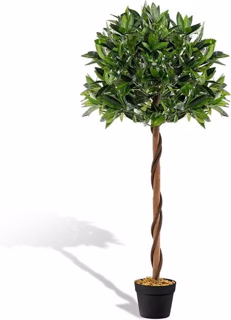 COSTWAY Artificial Bay Laurel Topiary Ball Tree in Green