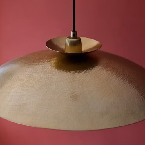 Merano Livorno Dome Pendant Ceiling Light in Hammered Brass – 3