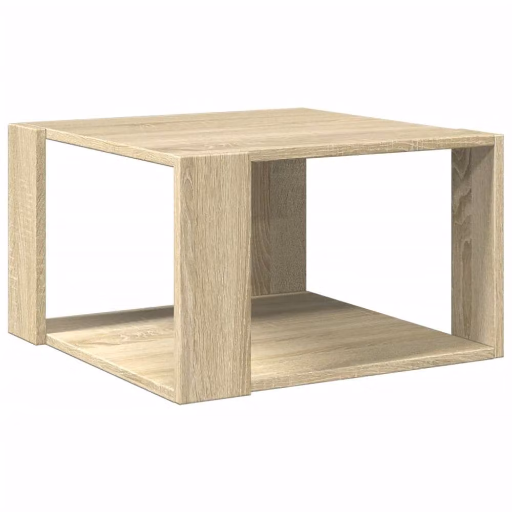 Berkfield Home Sonoma Oak Decorative Coffee Table in Light Tan, W/D/H: 51.5 x 51.5 x 30 cm – 2
