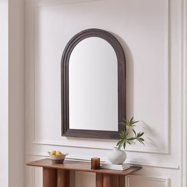 FurnitureboxUK Liora Arch Full Length Mirror in Brown Walnut Wood, W: 80 cm, H: 120 cm – 1