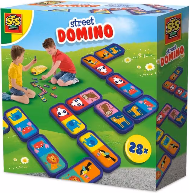 SES Street Dominoes Multicolour and White