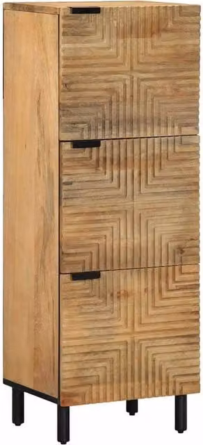 Berkfield Home Brown Mango Wood Highboard W/D/H: 40 x 33 x 110 cm