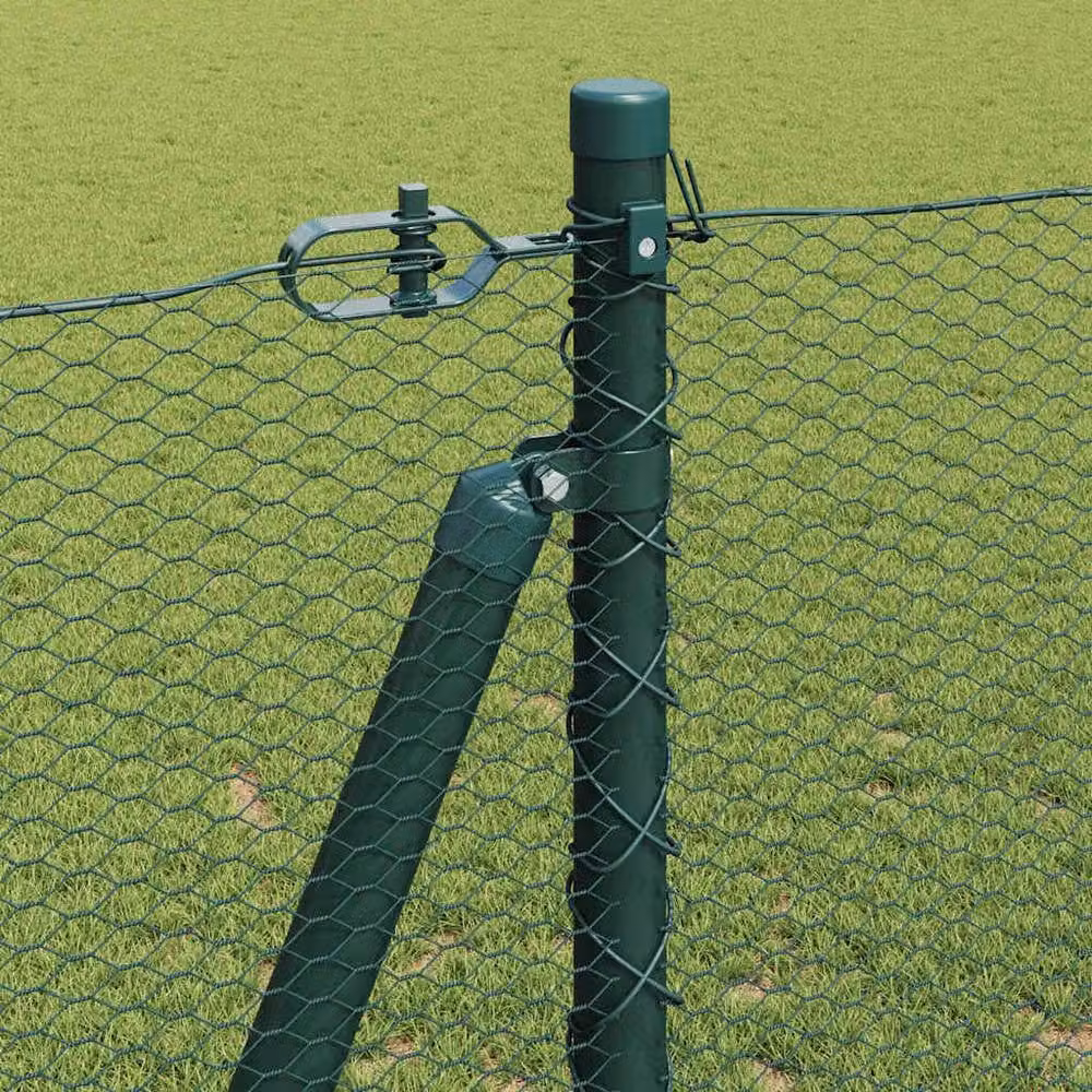 Berkfield Home Green Powder-Coated Steel Fencing Set of 2, W/D/H: 25 x 1.2 x 1.2 m – 4