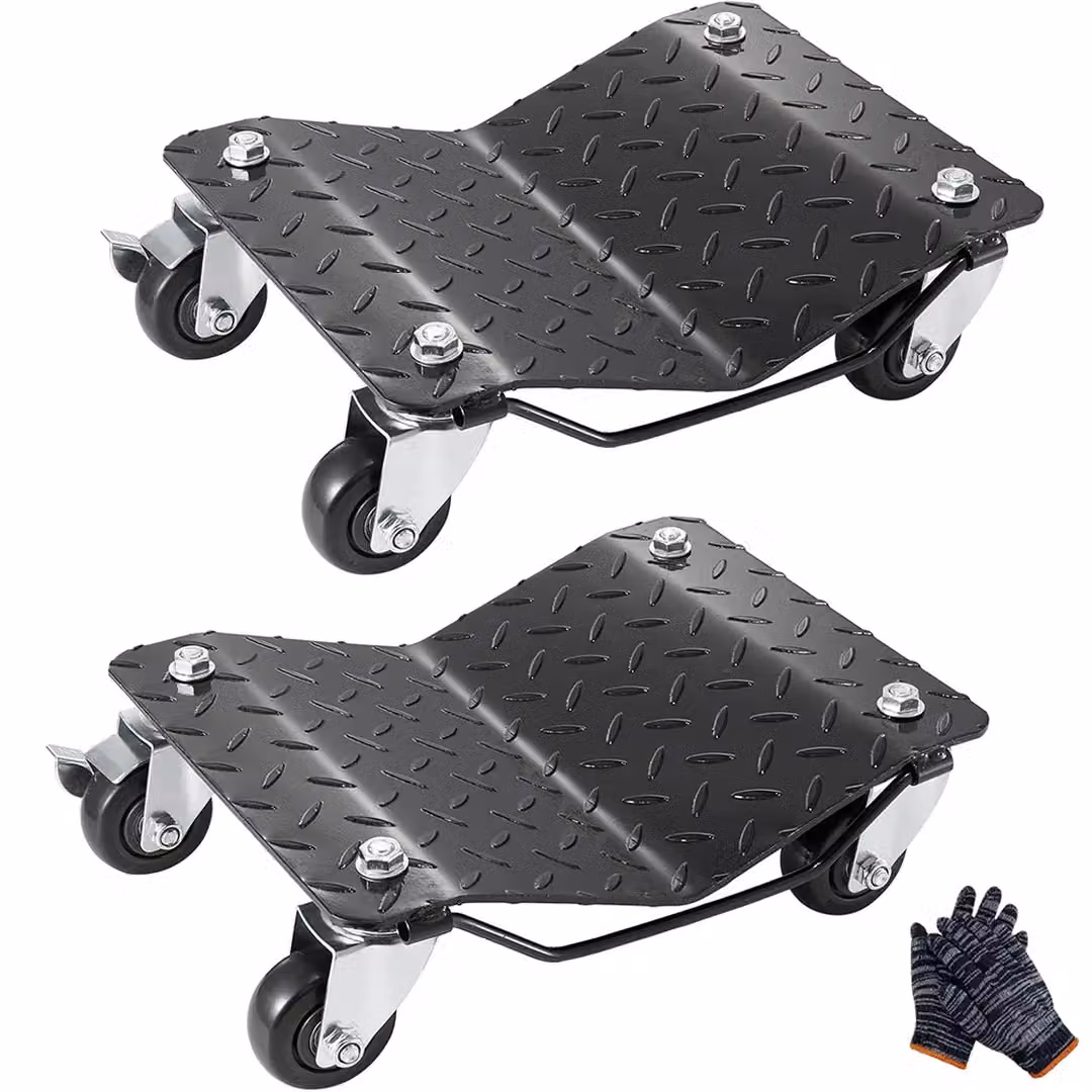 SPETLEK 2-Piece Car Wheel Dolly and Furniture Mover with Premium Ball Bearings in Black and Silver – 3