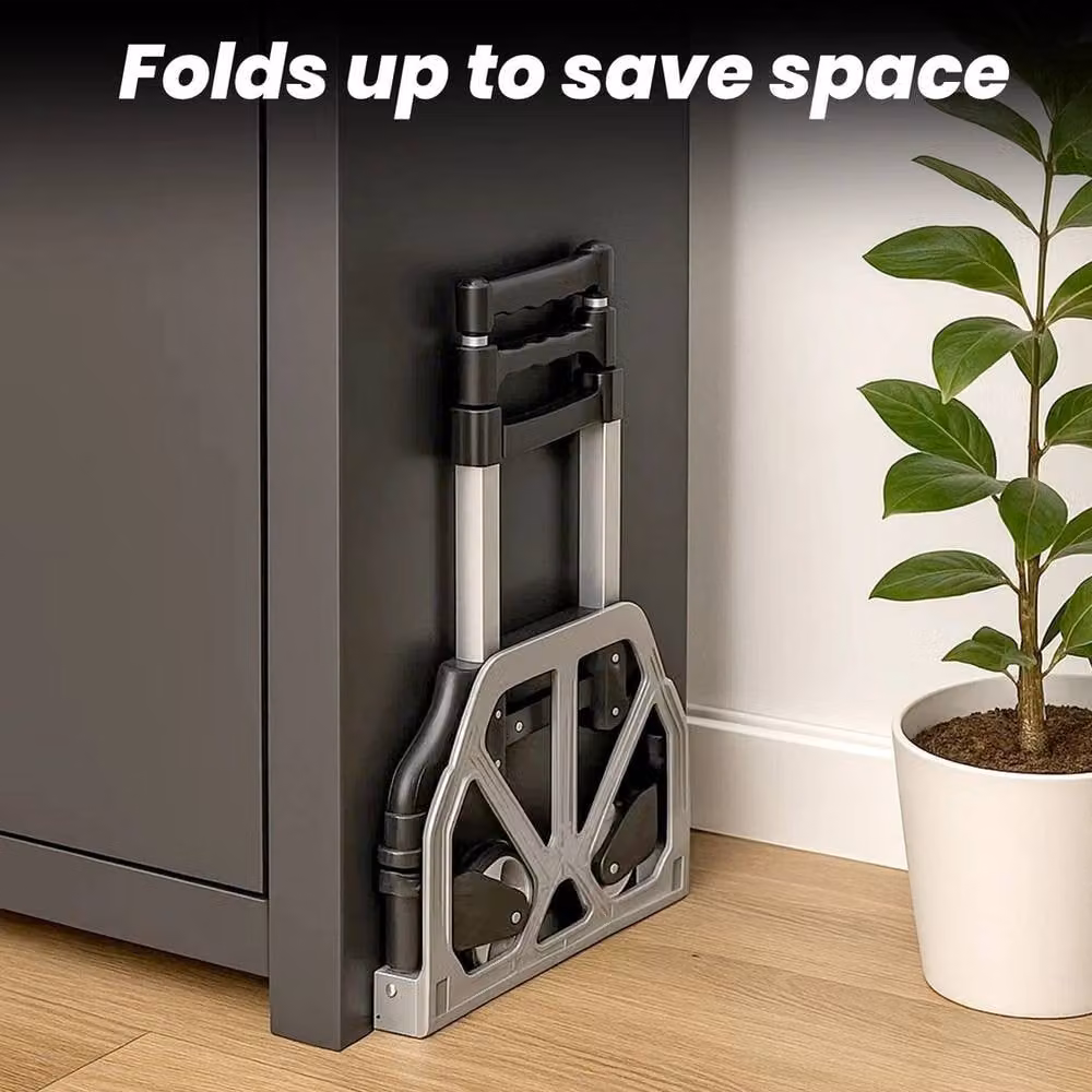 Havendro Heavy Duty Folding Aluminium Hand Truck, Silver, 60kg Capacity – 4