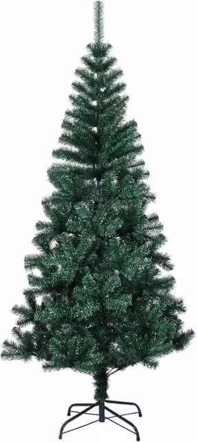 Berkfield Home Artificial Christmas Tree in Green with Iridescent Tips, Height: 150 cm