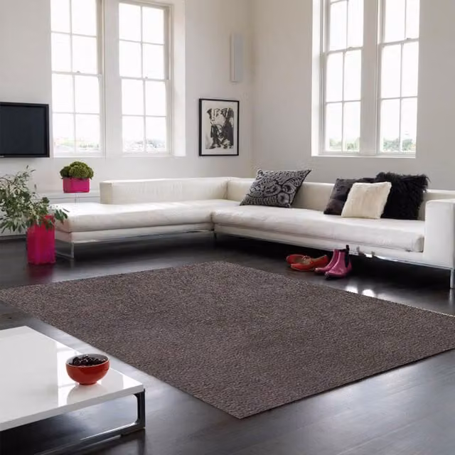 The Rug Shop UK Modern Plain Shaggy Grey Area Rug, W: 200 cm, L: 290 cm