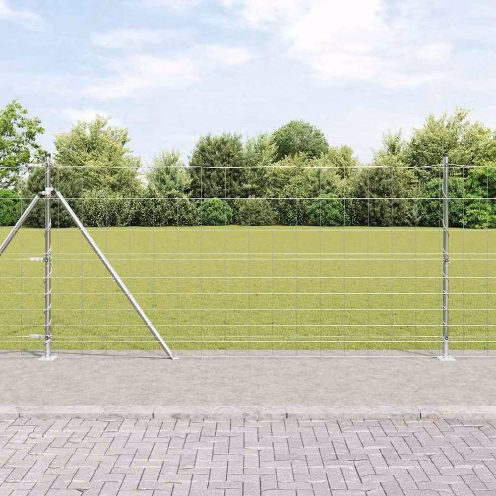 Berkfield Home Modern Field Fence in Silver Galvanised Steel, H: 120 cm x L: 50 m – 2