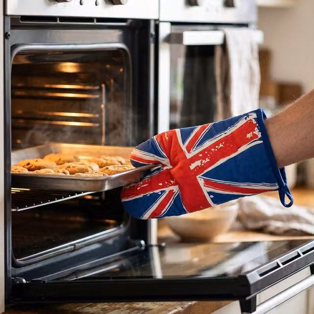 Orsina Cool Britannia Single Cotton Oven Glove in Blue and Multicolour – 2