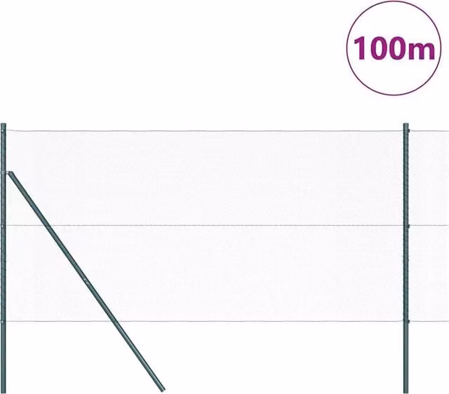 Berkfield Home Green Steel Hexagon Fence, H: 120 cm x W: 100 m