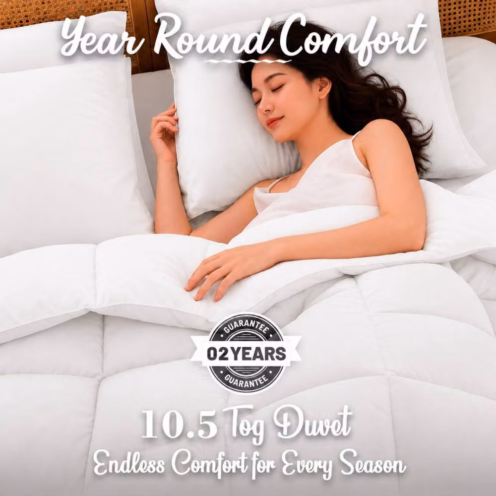 Pamposh 10.5 Tog White Hotel Quality Anti Allergy Double Duvet – 3