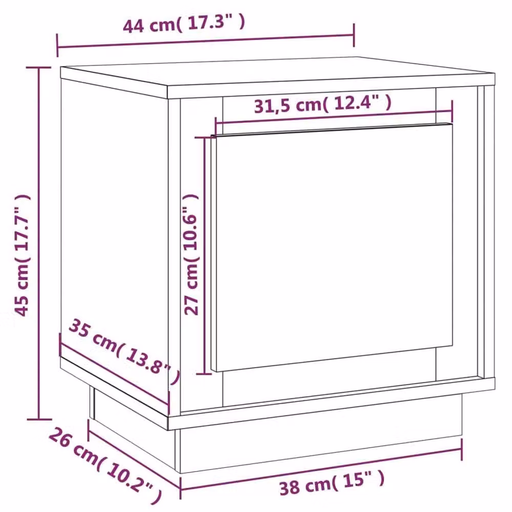 Berkfield Home Set of 2 Grey Sonoma Bedside Cabinets in Engineered Wood, W: 44 cm, D: 35 cm, H: 45 cm – 4
