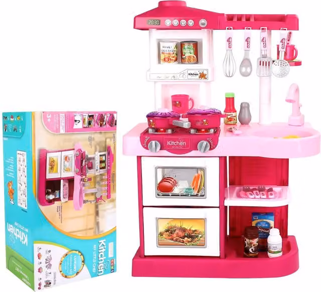 Everyday Kitchen Play Set with Lights and Sound in Pink