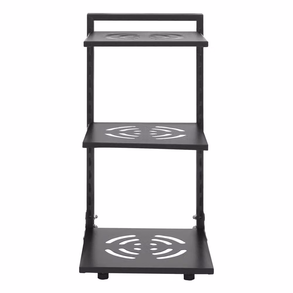 VOGREX 3-Tier Metal Kitchen Countertop Pot Storage Organizer Rack in Black – 2