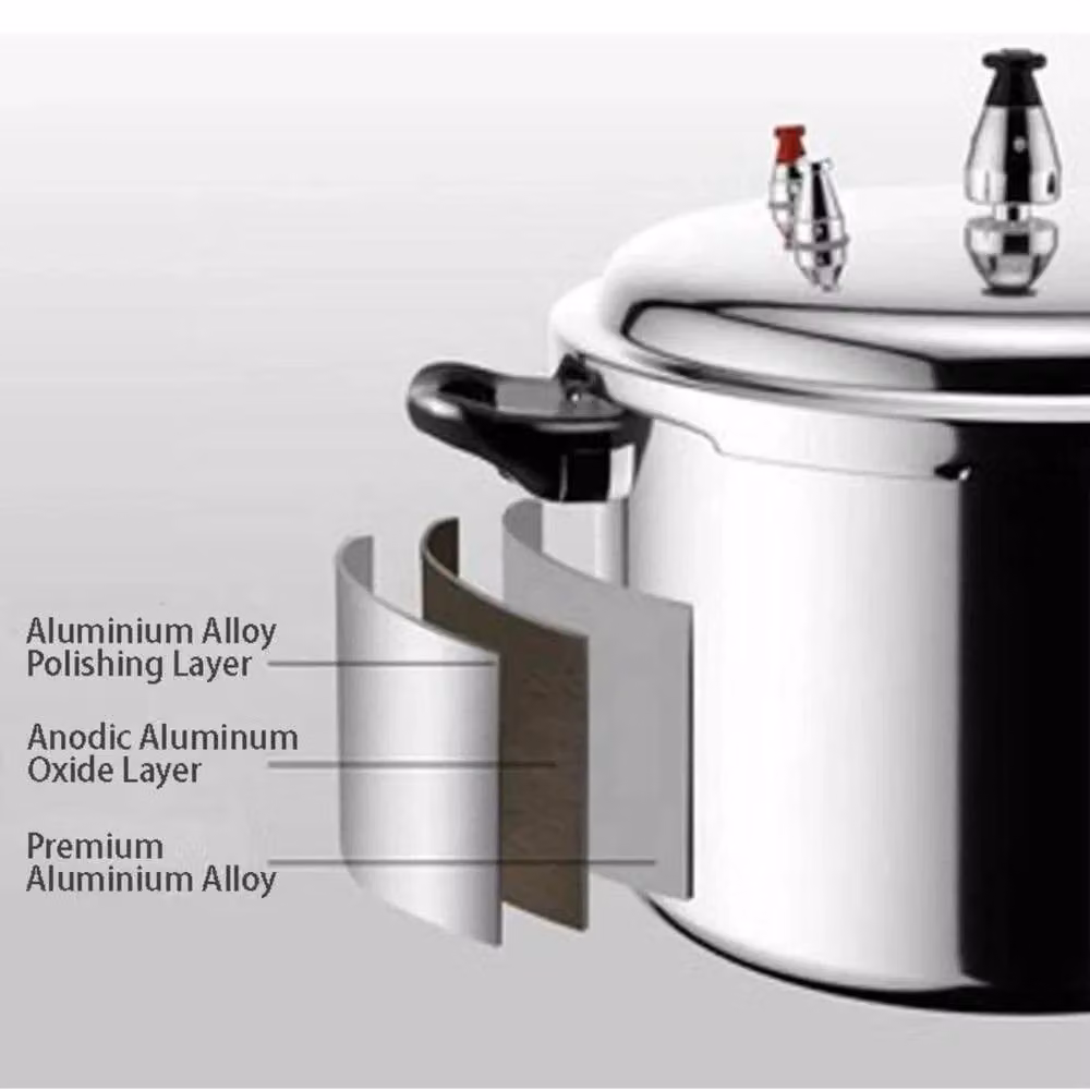 VOGREX Prima Heavy Duty Aluminium Pressure Cooker, 5 l, Silver – 3