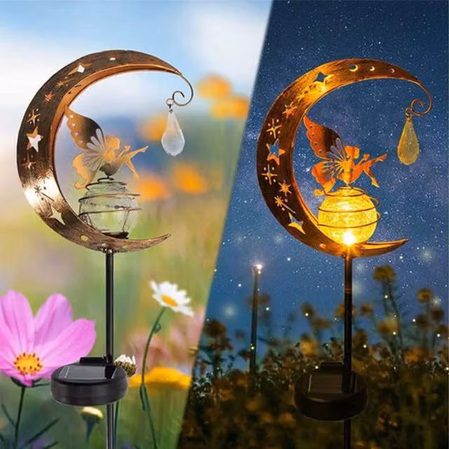 Leaper Solar Fairy Moon Decorative LED Light in Gold