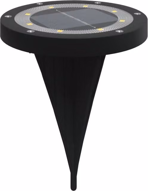 Berkfield Home Solar LED Ground Lights with Ground Spikes, 4 Pack, Warm White, Black – 1