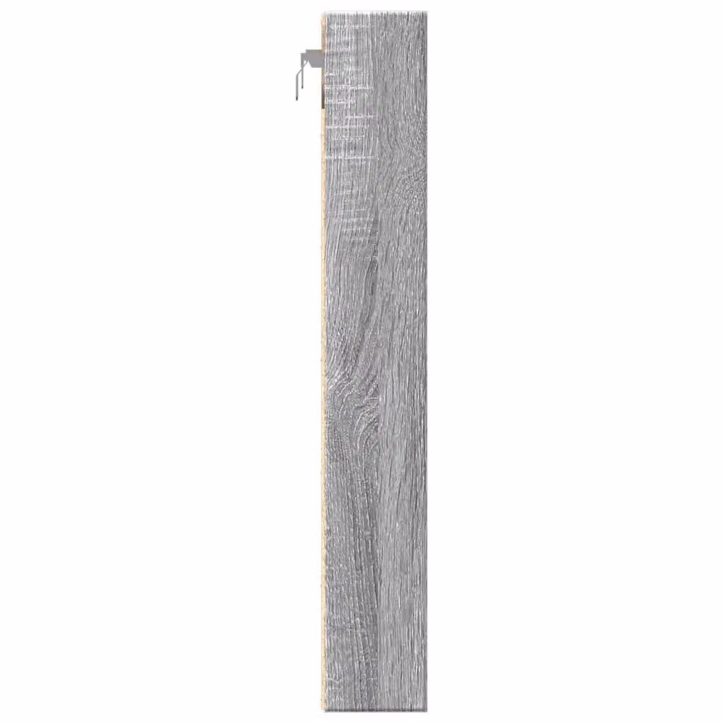 Berkfield Home Grey Sonoma Vitrine Cabinet with Glass Doors and Open Shelving, W: 60 cm, D: 8.5 cm, H: 58 cm – 3