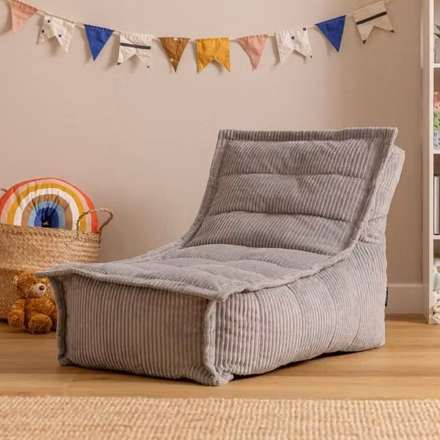 ICON Kids Dolce Jumbo Cord Lounger Bean Bag in Light Grey – 1