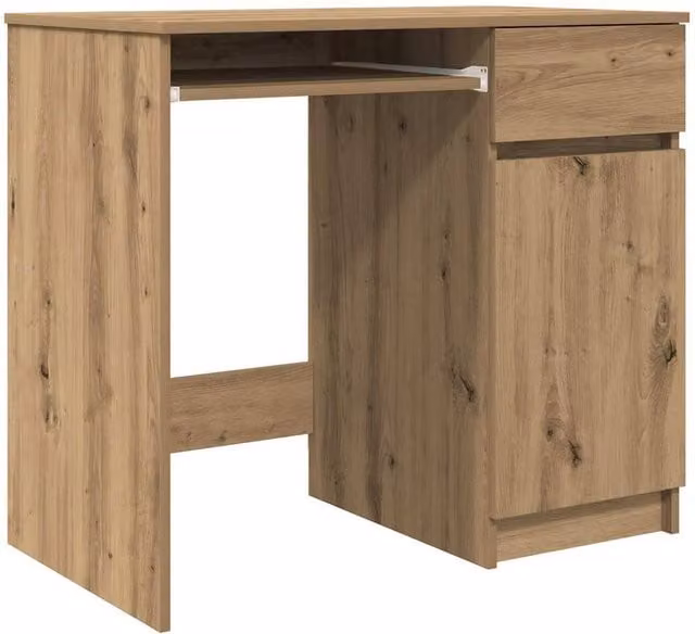 Berkfield Home Artisan Oak Writing Desk in Brown, W: 86 cm, D: 49 cm, H: 76 cm – 1