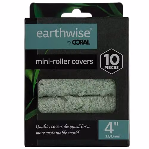 Coral Earthwise Eco-Friendly Recycled Microfibre Mini Roller Sleeves, 10 Piece Pack, 10.16 cm, Green – 2