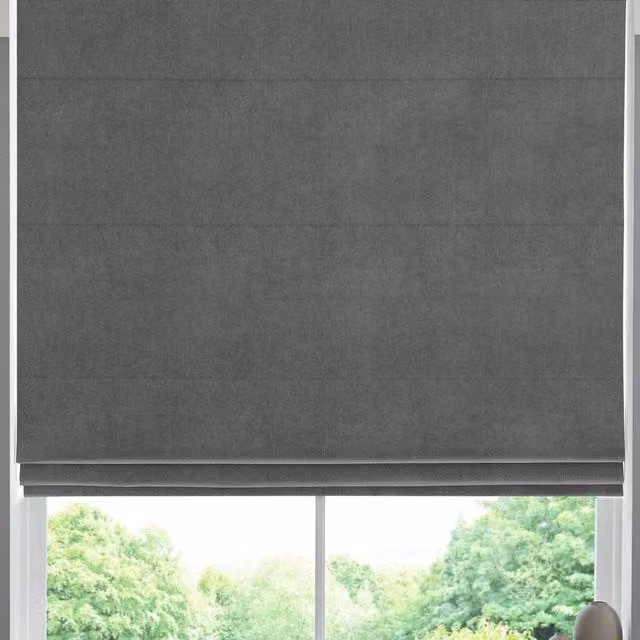 Terrys Florence Made to Measure Velvet Roman Blind in Slate Grey