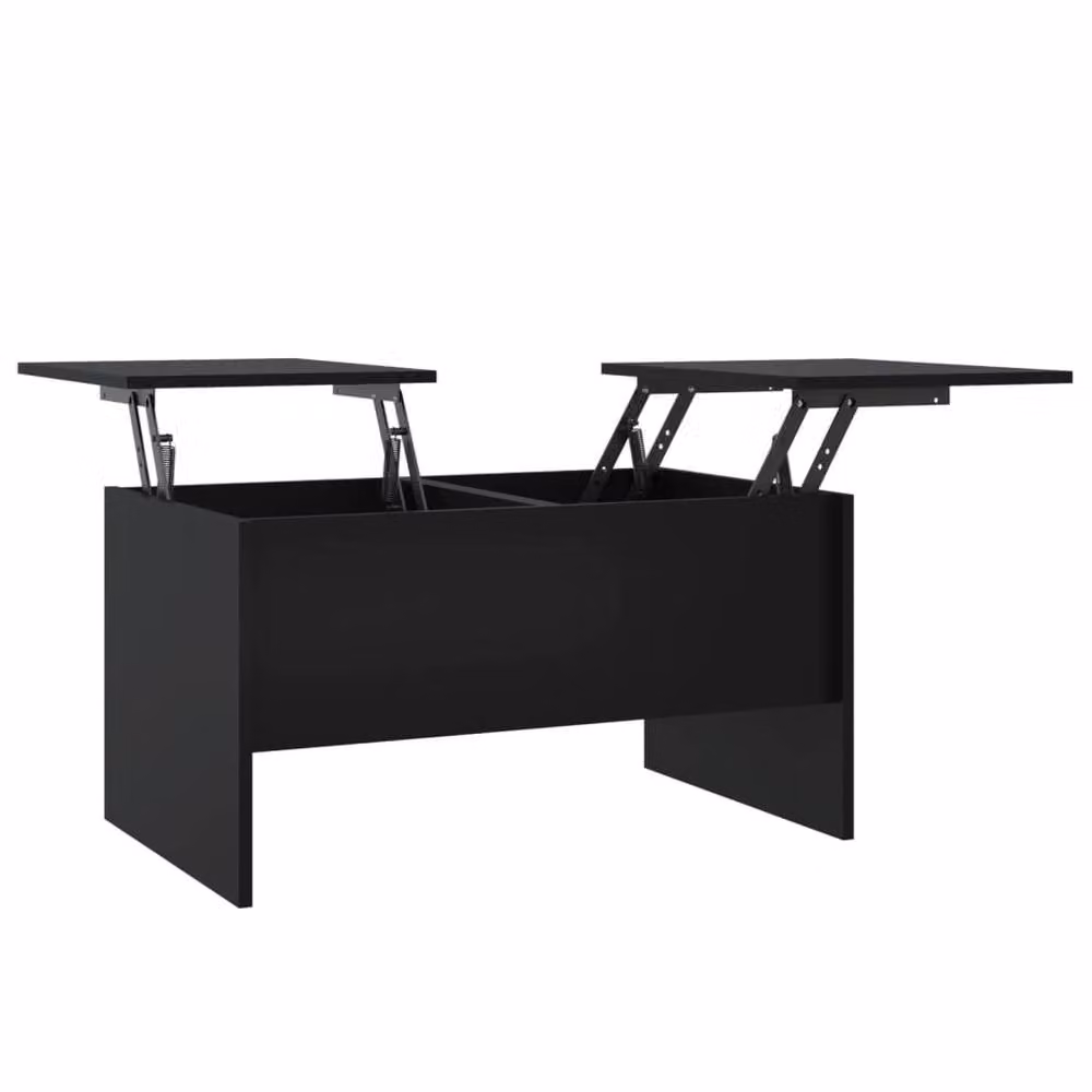 Berkfield Home Modern Black Rectangular Coffee Table with Lift Mechanism, W: 80 cm, D: 50 cm, H: 42.5 cm – 2
