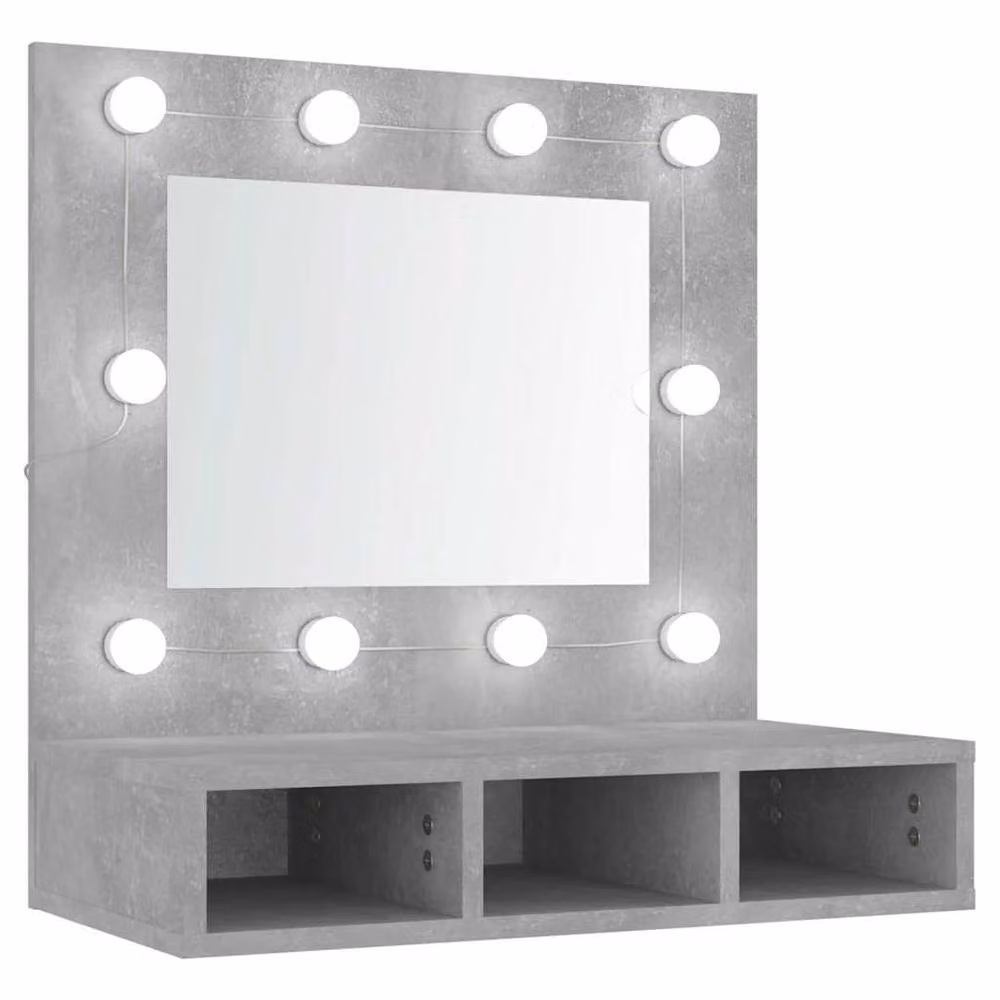 Berkfield Home LED Mirror Cabinet in Concrete Grey, W/D/H: 60 x 31.5 x 62 cm – 2