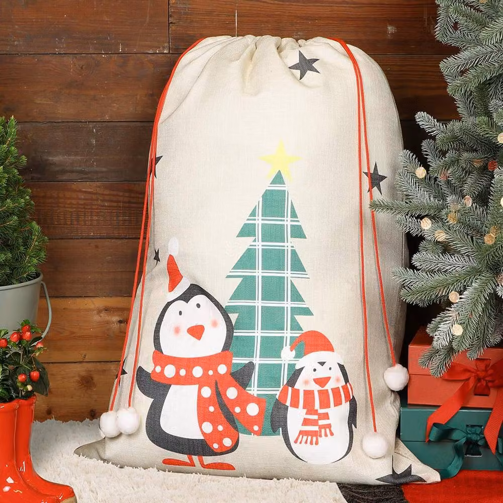 Dibor Penguin Pals Giant Children's Christmas Gift Sack in Beige – 3