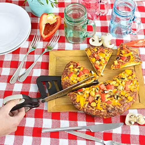 AddCore Black Pizza Scissors with Stainless Steel Blade and Plastic Cutter Guide – 2