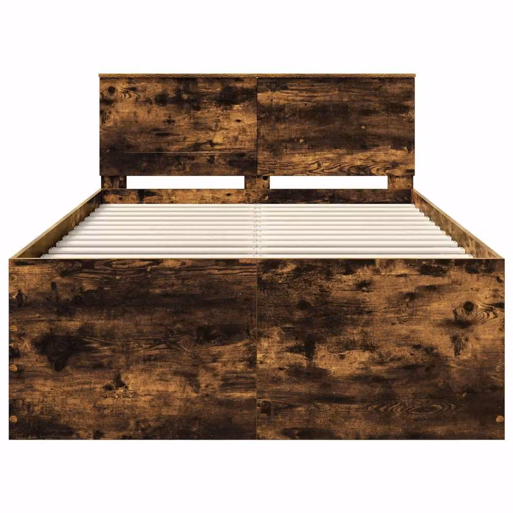 Berkfield Home Smoked Oak Bed Frame with Lift Up Base, Brown, W: 120 cm, L: 200 cm – 3