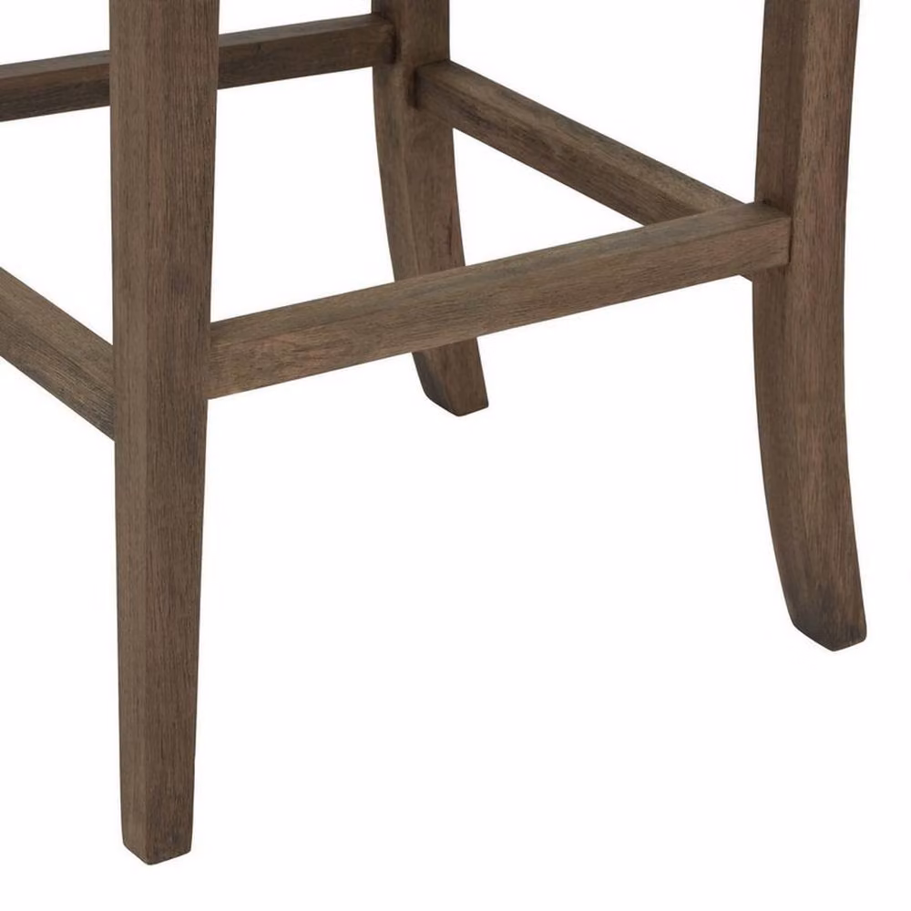 Lemon Pavilion Compton Bar Stool in Grey Wood and Fabric, W: 52 cm, D: 59 cm, H: 107 cm – 4