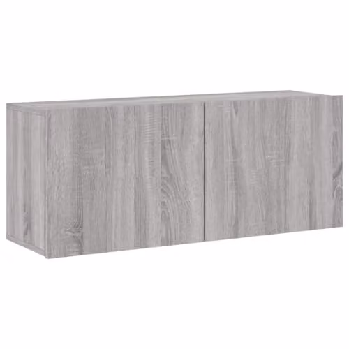 vidaXL Modern Wall-mounted TV Cabinet in Grey, W/D/H: 100 x 30 x 41 cm