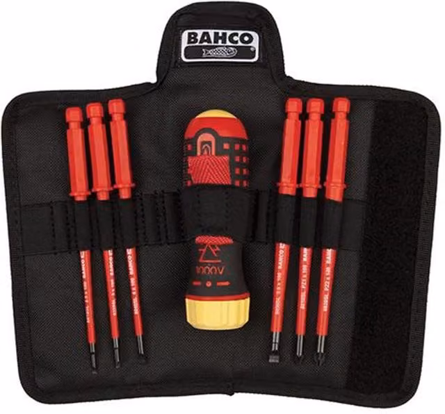 Bahco 6 Piece Red Manual Ratchet Screwdriver Set