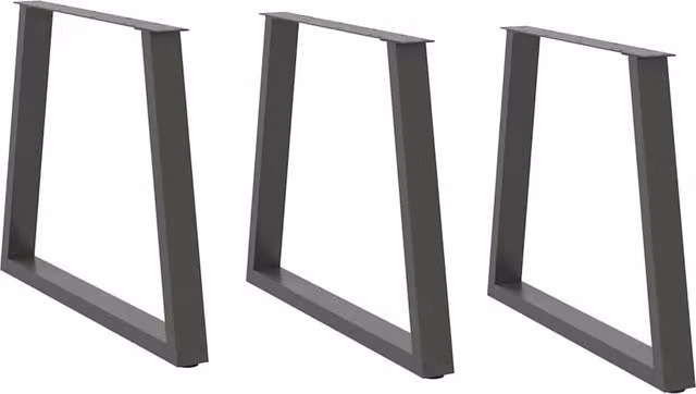 Berkfield Home V-Shape Dining Table Legs, 3 Piece Steel Set in Anthracite Black, H: 72.5 cm x W: 70 cm