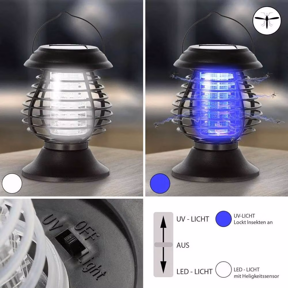 FLAVORA Solar Mosquito Lamp for Outdoor Use, Black – 6