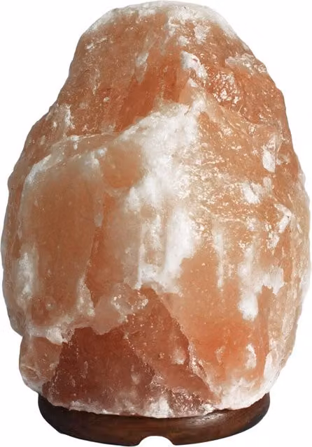 KDMK Natural Orange Himalayan Salt Lamp with Wood Base and Bulb Included