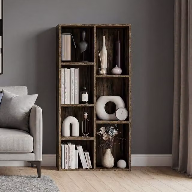 Vida Designs Modern Cube Storage Unit in Brown, H 130 x W 106 x D 30 cm