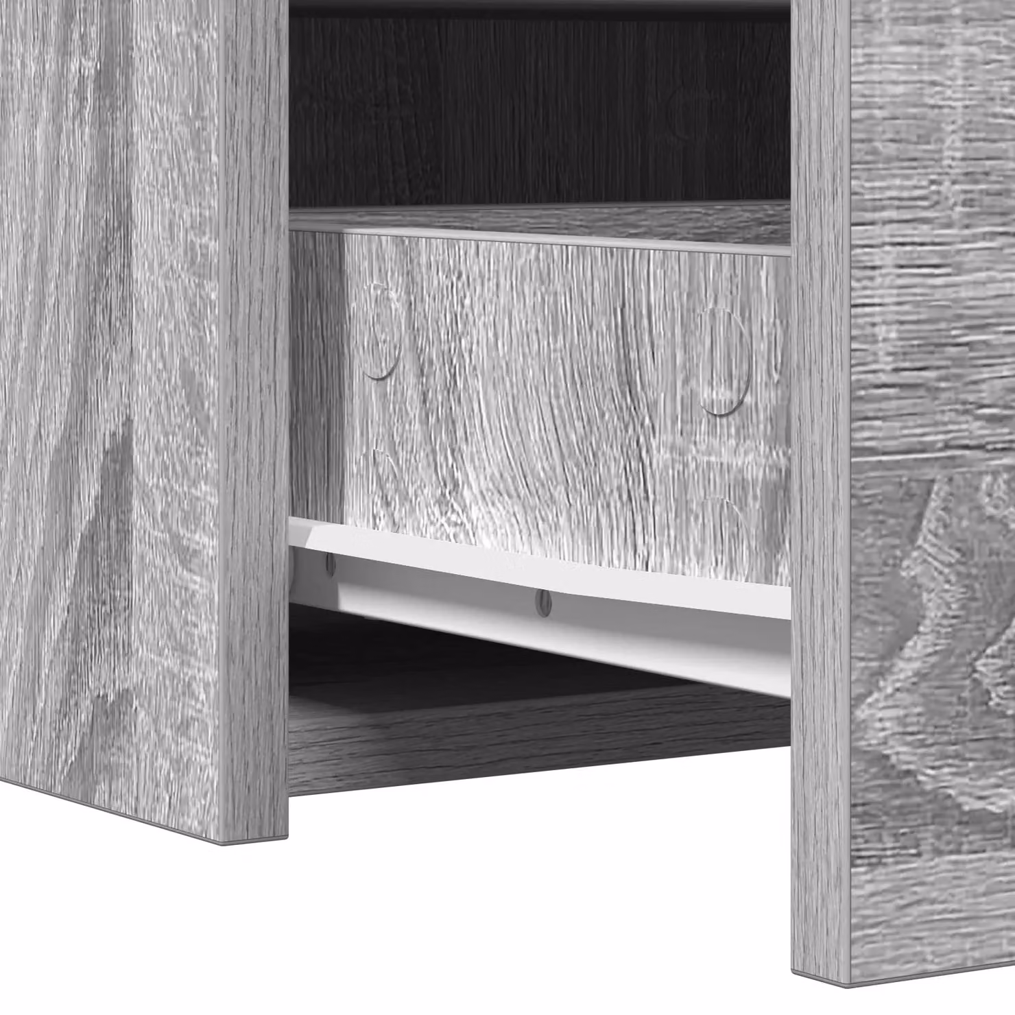 Berkfield Home Wall Hanging Dressing Table with Hollywood LED Lights in Grey Sonoma, W: 70 cm, H: 60 cm, D: 40 cm – 3